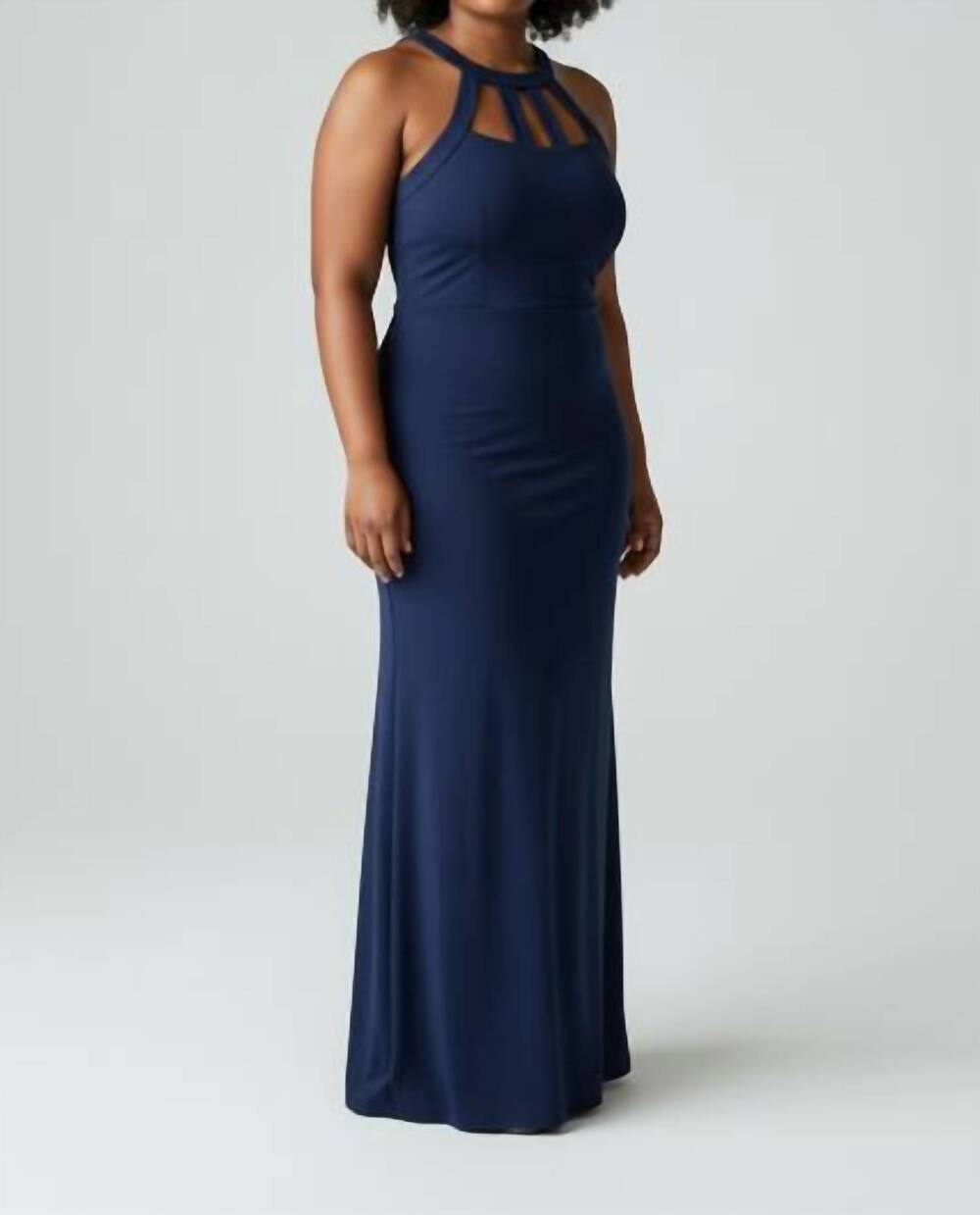 NEW JADORE sleeveless maxi dress in navy